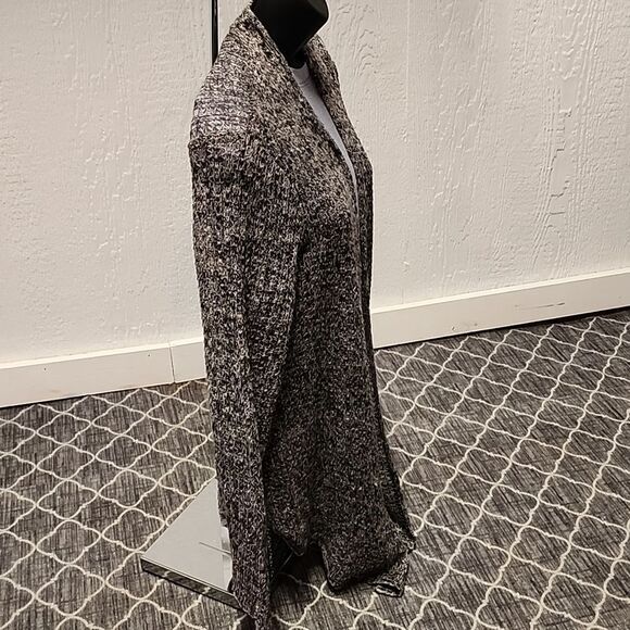 Vintage Eileen Fisher Gray Open Front Knit Linen full Sleeve Cardigan ... - Picture 3 of 5
